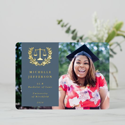 Aankondiging folie/Blauwwetschool Afstuderen (Staand Voorkant)