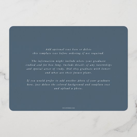 Aankondiging folie/Blauwwetschool Afstuderen (Achterkant)