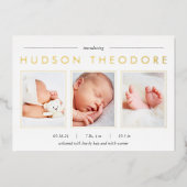 Aankondiging Folie geboorte Modern Trio (Voorkant)