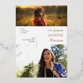 Aankondiging folie Modern White Afstuderen Dan/Now (Voorkant)