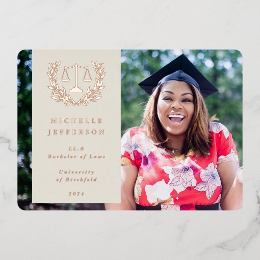 Aankondiging folie/Oyster Law School Afstuderen (Voorkant)