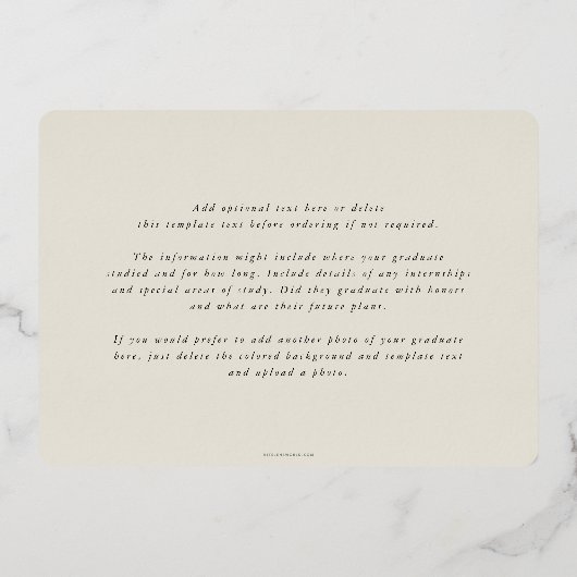 Aankondiging folie/Oyster Law School Afstuderen (Achterkant)