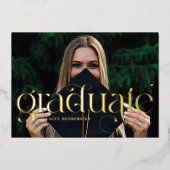 Aankondiging folie Swirl Serif Photo Afstuderen (Voorkant)