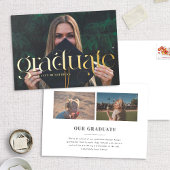 Aankondiging folie Swirl Serif Photo Afstuderen