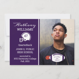 Aankondiging football Player Photo Afstuderen