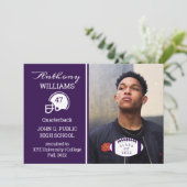 Aankondiging football Player Photo Afstuderen (Staand voorkant)