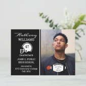 Aankondiging football Player Photo Afstuderen (Staand voorkant)