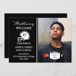 Aankondiging football Player Photo Afstuderen