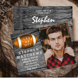 Aankondiging football Rustic Photo Afstuderen