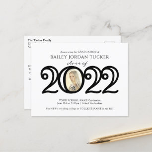 Aankondiging Foto Afstuderen Modern 2022 Briefkaart