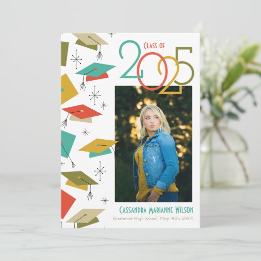 Aankondiging  foto Afstuderen Retro (Staand voorkant)