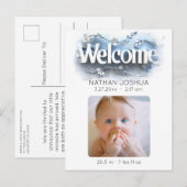 *~* Aankondiging Foto AP79 Baby Pasgeboren Geboort (Voorkant / Achterkant)