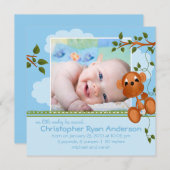 Aankondiging foto kleine aap baby jongen (Voorkant / Achterkant)