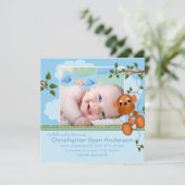 Aankondiging foto kleine aap baby jongen (Staand voorkant)