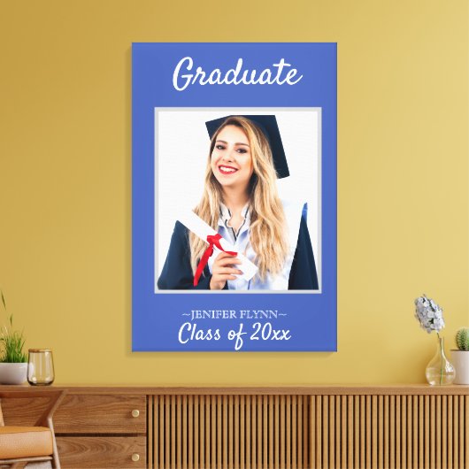 Aankondiging Foto Modern Classy Afstuderen Canvas Afdruk (Insitu (Woonkamer))