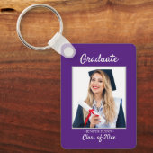 Aankondiging Foto Modern Classy Afstuderen Sleutelhanger (Voorkant)