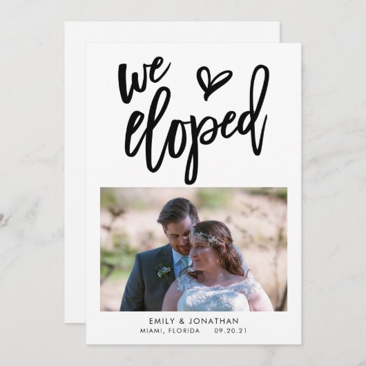 Aankondiging Foto Uitnodiging 'We zijn Weggelopen' (Voorkant / Achterkant)