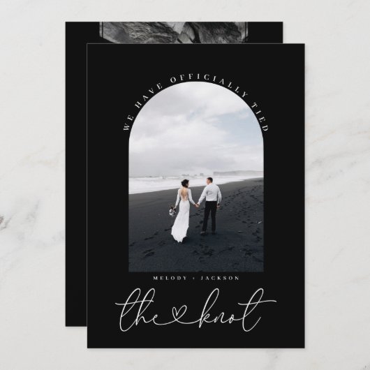 Aankondiging foto's zwart-wit en elopement (Voorkant / Achterkant)