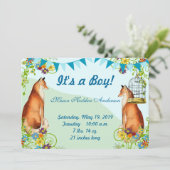 Aankondiging  Fox Bunting Garden Baby Boy (Staand voorkant)