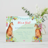 Aankondiging  Fox Bunting Garden Baby Girl (Staand voorkant)