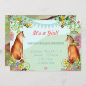 Aankondiging  Fox Bunting Garden Baby Girl (Voorkant / Achterkant)