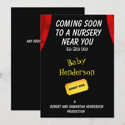 Aankondiging Fun Movie Theme Baby - (Voorkant / Achterkant)