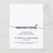 Aankondiging geannuleerd bruiloft blauw marineschr briefkaart (Voorkant)