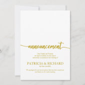 Aankondiging geannuleerd bruiloft Elegant Gold Scr (Voorkant)