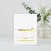 Aankondiging geannuleerd bruiloft Elegant Gold Scr Briefkaart (Staand voorkant)