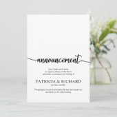 Aankondiging geannuleerd bruiloft legante kalligra (Staand voorkant)