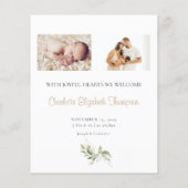 Aankondiging geboorte baby Eucalyptus Greenery (Achterkant)