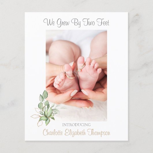 Aankondiging geboorte baby Eucalyptus Greenery (Voorkant)