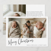 Aankondiging Geboorte Baby Kerst Multi Foto (Voorkant / Achterkant)