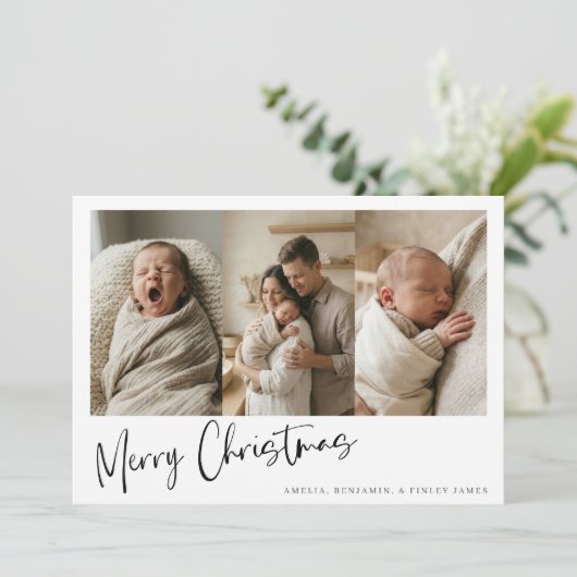 Aankondiging Geboorte Baby Kerst Multi Foto (Staand voorkant)