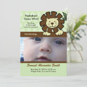 AANKONDIGING GEBOORTE BABY LEEUW KONING VAN DE JUN (Staand voorkant)