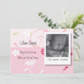 Aankondiging Geboorte Baby Meisje (Staand voorkant)