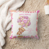 Aankondiging geboorte baby meisje kussen (Deken)