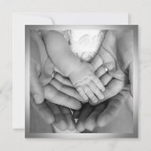 Aankondiging geboorte baby zwart-wit kinderwagen (Achterkant)