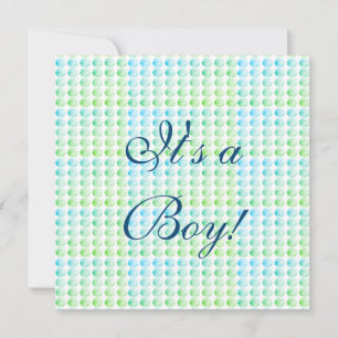 Aankondiging geboorte blauwe en groene babyjongen