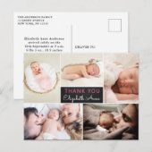 Aankondiging Geboorte Dank Je Foto Collage Briefkaart (Voorkant / Achterkant)