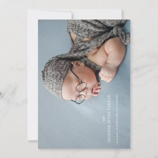 Aankondiging Geboorte Drink&Zie  Foto Uitnodiging (Achterkant)