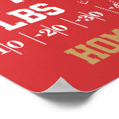 Aankondiging geboorte football - Rood en goud Poster (Hoek)