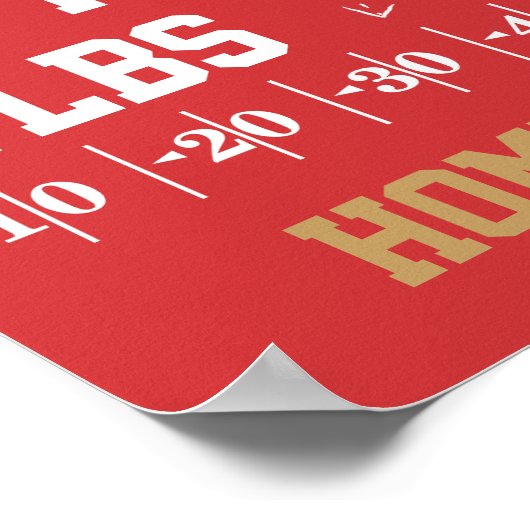 Aankondiging geboorte football - Rood en goud Poster (Hoek)