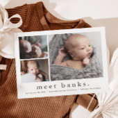 Aankondiging geboorte foto-Collage Baby op moderne Briefkaart