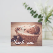 Aankondiging geboorte Hartelijk dank foto van scri (Staand voorkant)