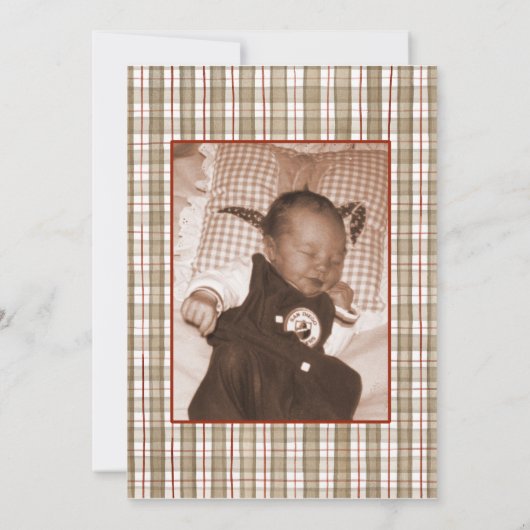 Aankondiging geboorte jongen met sokken aap (Achterkant)