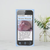 Aankondiging geboorte jongen modern (Staand voorkant)