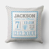 Aankondiging geboorte jongetje kussen (Voorkant)