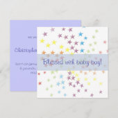 Aankondiging geboorte jongetje met regenboog sterr (Voorkant / Achterkant)