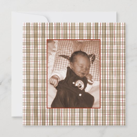 Aankondiging geboorte jongetje met sokken aapje (Achterkant)